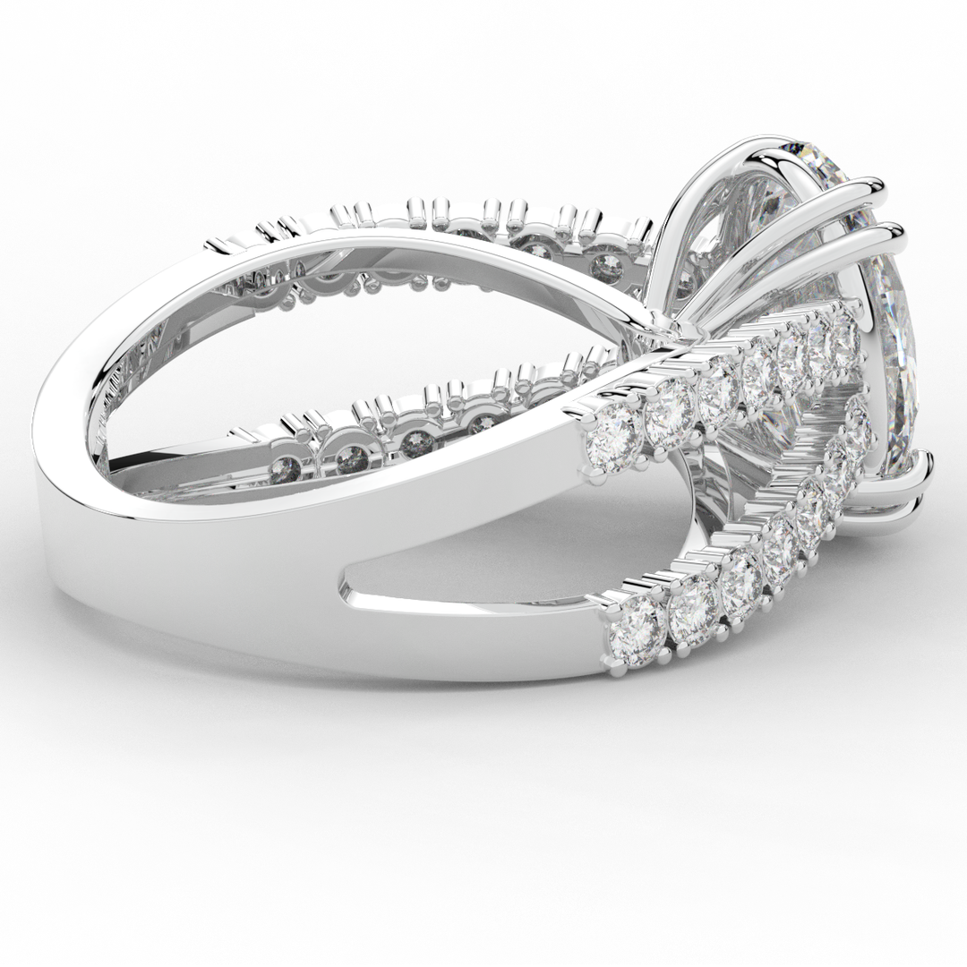 3.75CT.TW OVAL LAB DIAMOND SPLIT BAND ENGAGEMENT RING - Nazarelle
