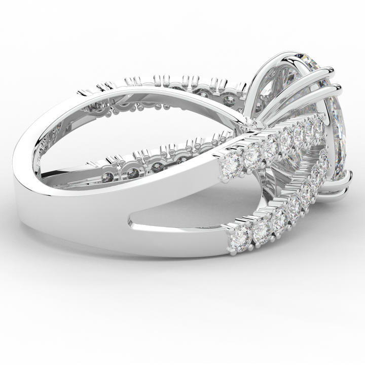 3.75CT.TW OVAL LAB DIAMOND SPLIT BAND ENGAGEMENT RING - Nazarelle