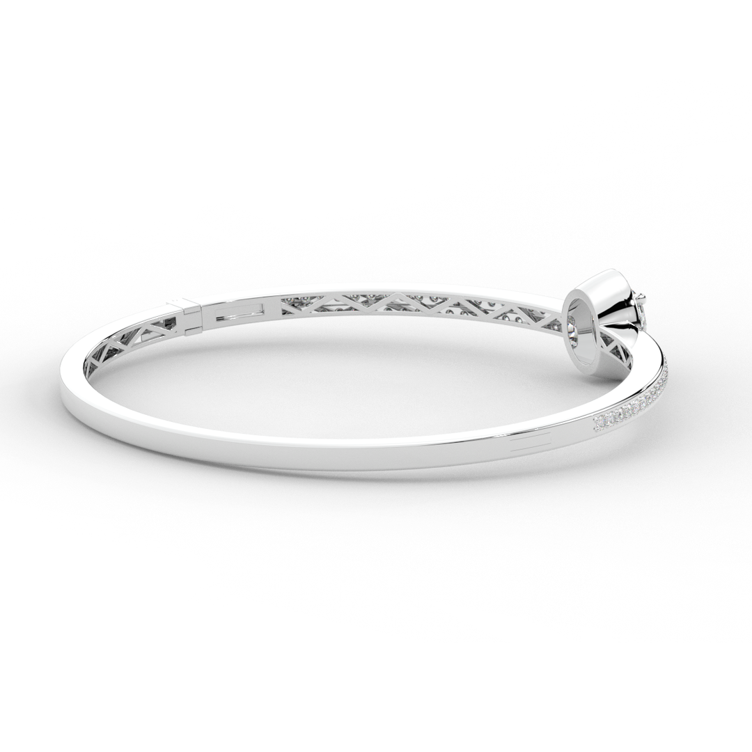 1.40CT.TW OVAL AND ROUND LAB DIAMOND BANGLE - Nazarelle