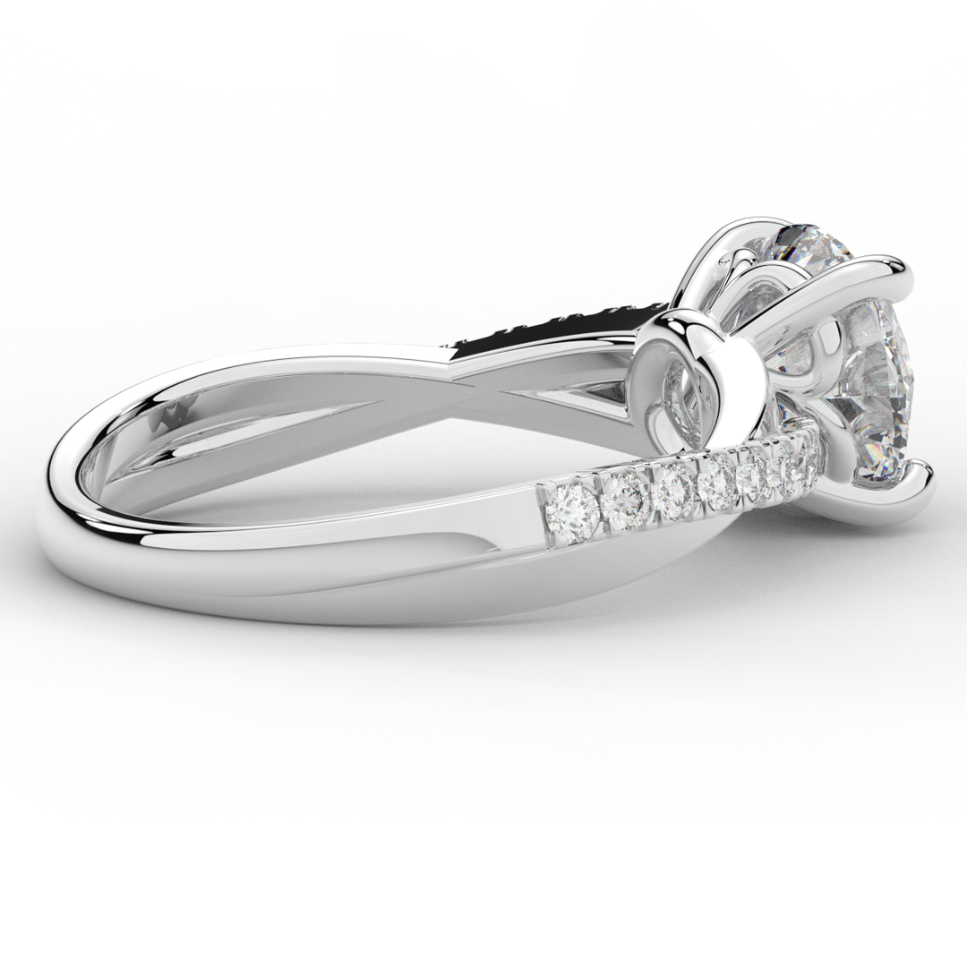 2.20CT.TW ROUND LAB DIAMOND TWISTBAND ENGAGEMENT RING - Nazarelle