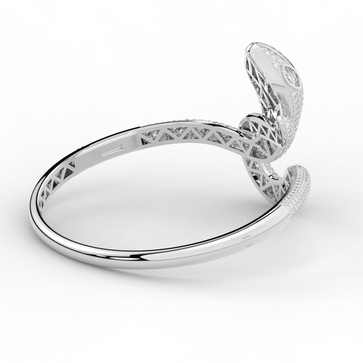4.90CT.TW ROUND AND PEAR LAB DIAMOND SNAKE BANGLE - Nazarelle