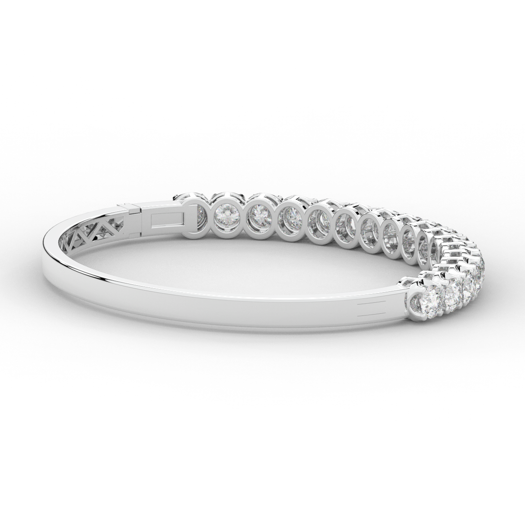 5.00CT.TW ROUND LAB DIAMOND BANGLE - Nazarelle
