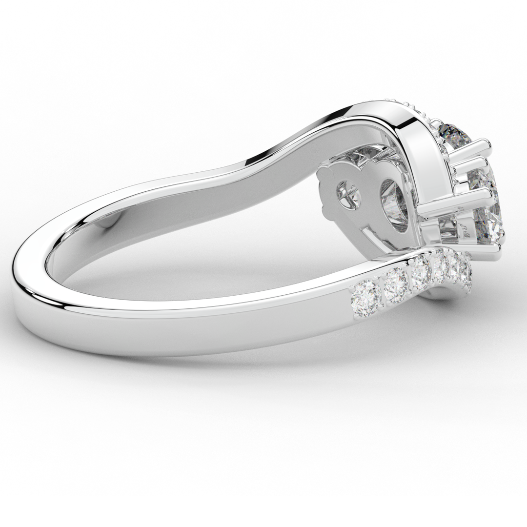 1.65CT.TW ROUND LAB DIAMOND TWIST HALO ENGAGEMENT RING - Nazarelle