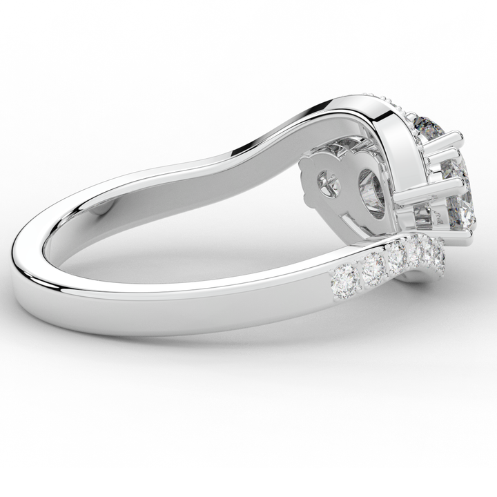 1.65CT.TW ROUND LAB DIAMOND TWIST HALO ENGAGEMENT RING - Nazarelle