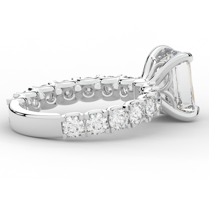 4.35CT.TW EMERALD CUT LAB DIAMOND ENGAGEMENT RING - Nazarelle