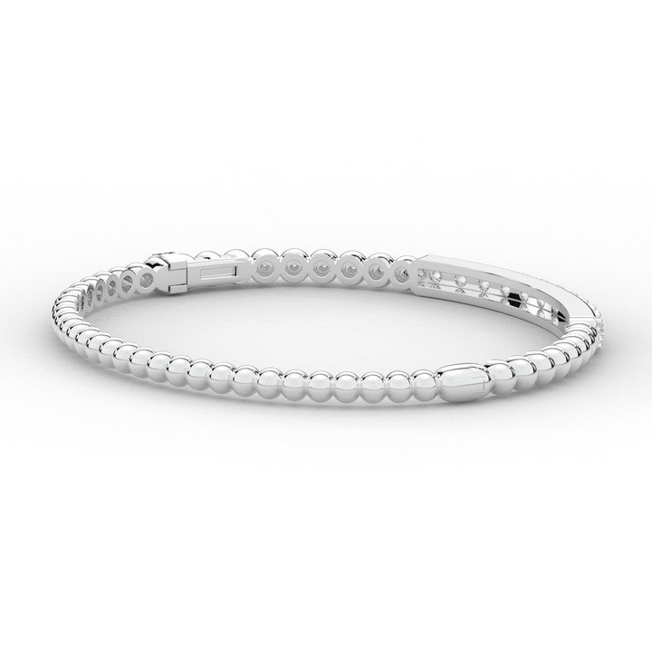 1.10CT.TW ROUND LAB DIAMOND BANGLE - Nazarelle