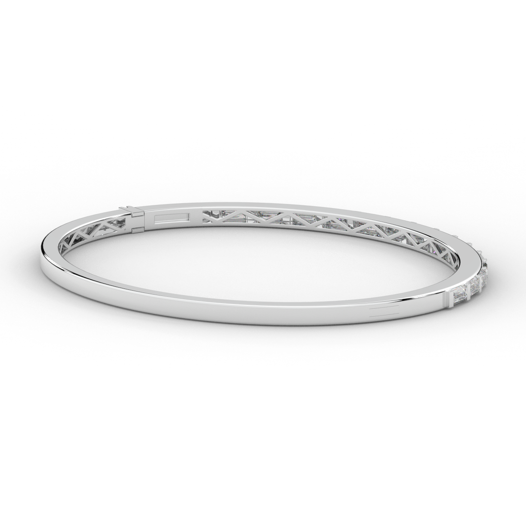 1.50CT.TW BAGUETTE LAB DIAMOND SHARED PRONG BANGLE - Nazarelle