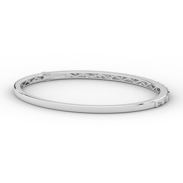 1.50CT.TW BAGUETTE LAB DIAMOND SHARED PRONG BANGLE - Nazarelle