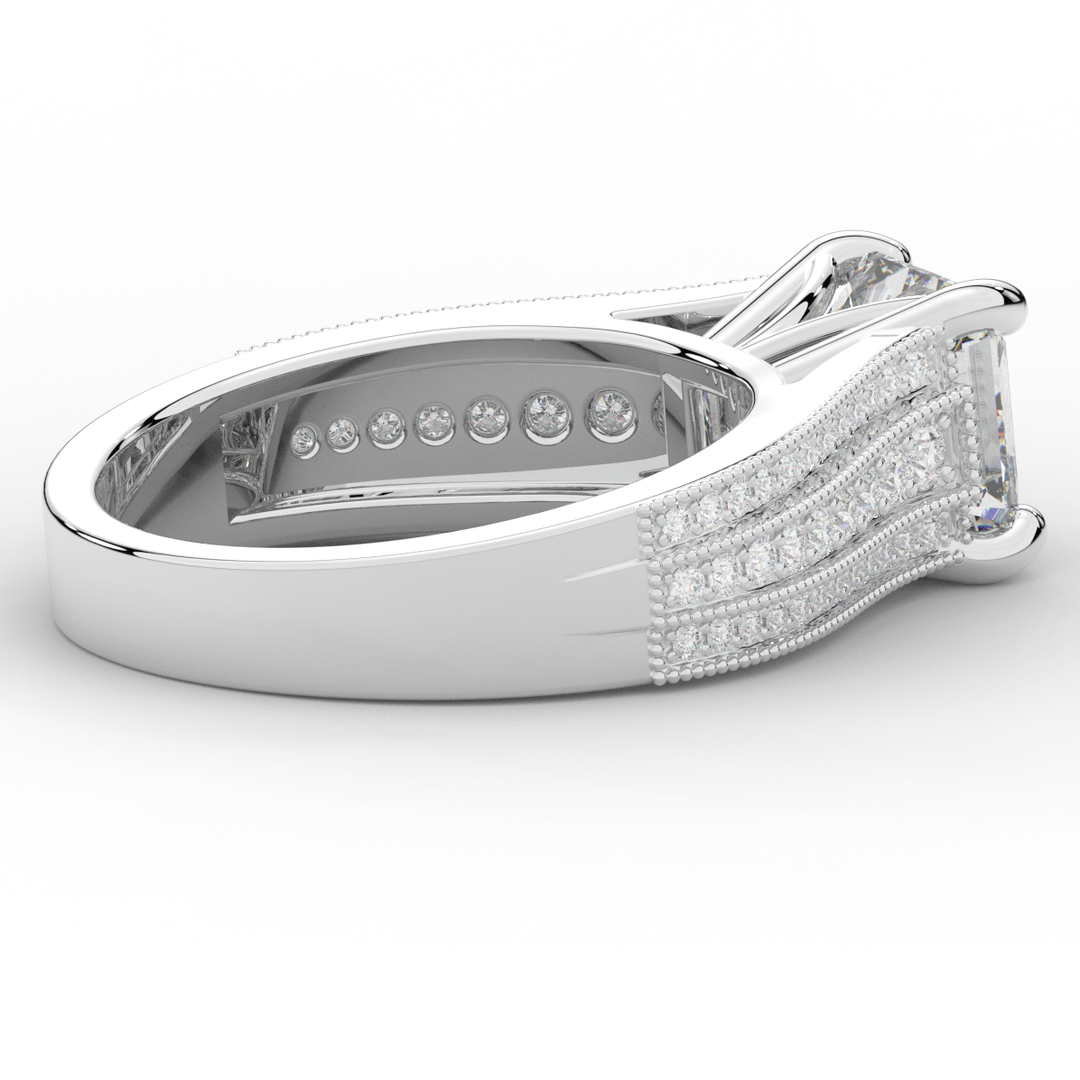 3.55CT.TW ASSCHER LAB DIAMOND ENGAGEMENT RING - Nazarelle