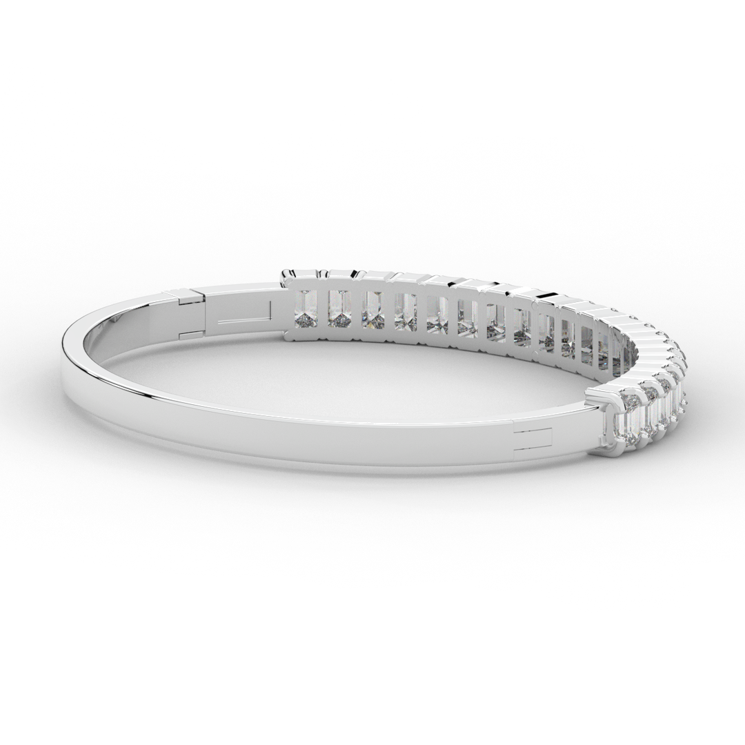 6.50CT.TW EMERALD CUT LAB DIAMOND BANGLE - Nazarelle