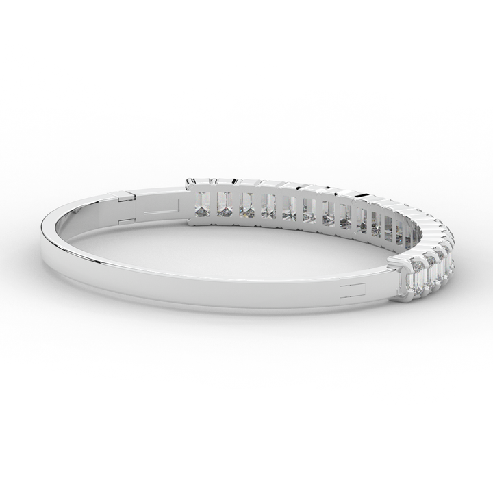 6.50CT.TW EMERALD CUT LAB DIAMOND BANGLE - Nazarelle
