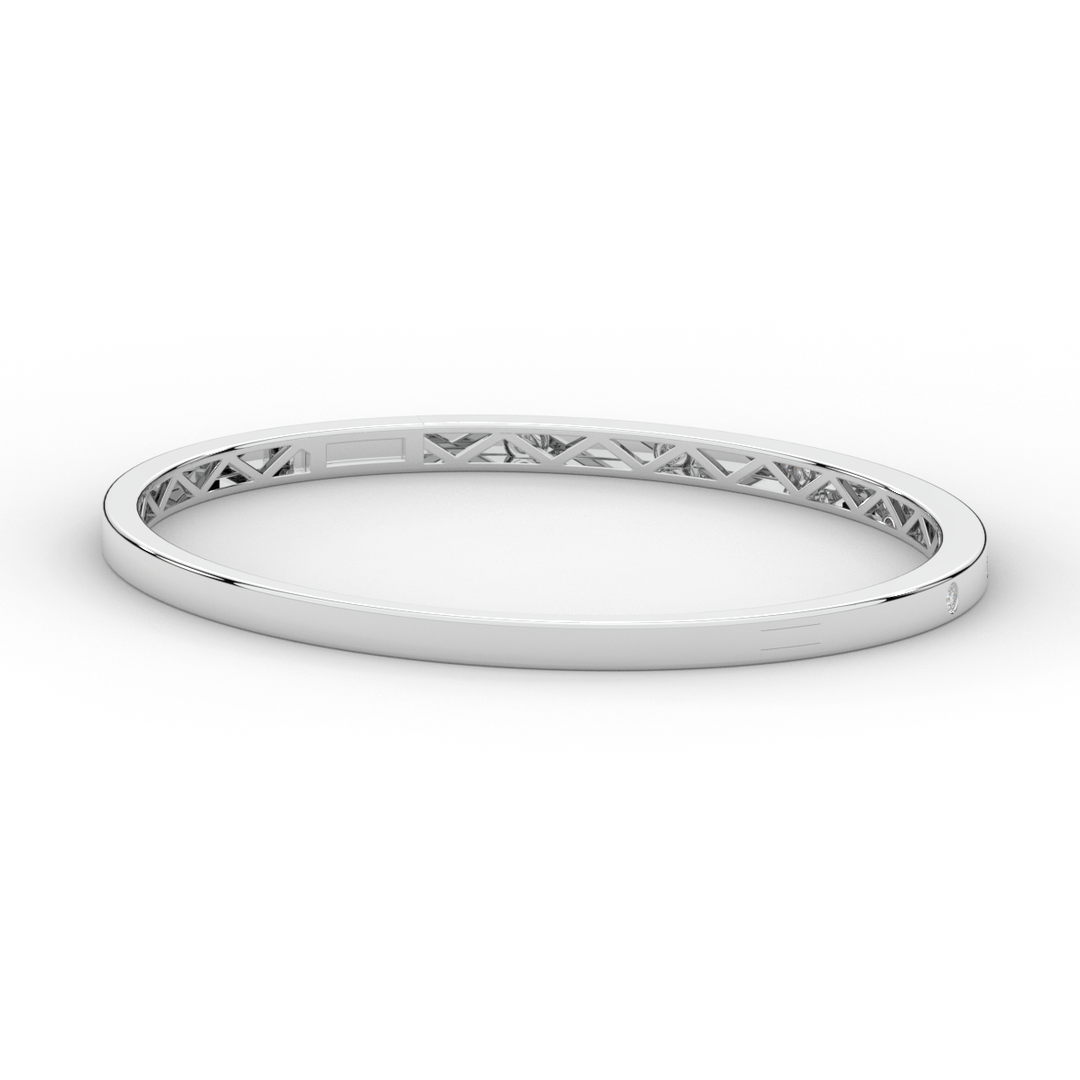 0.15CT.TW ROUND LAB BEZEL SET DIAMOND BANGLE - Nazarelle