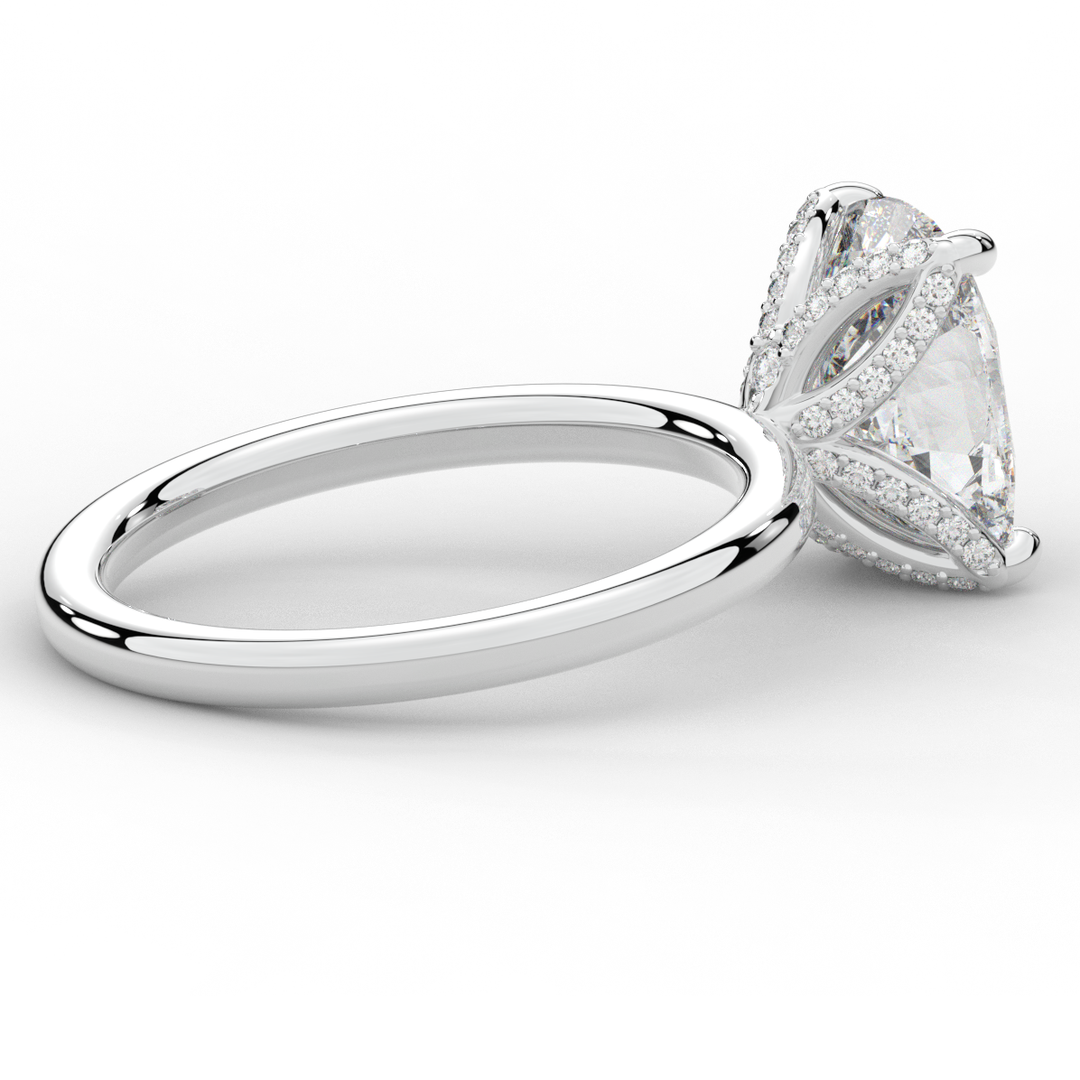 3.10CT.TW CUSHION LAB DIAMOND ENGAGEMENT RING - Nazarelle
