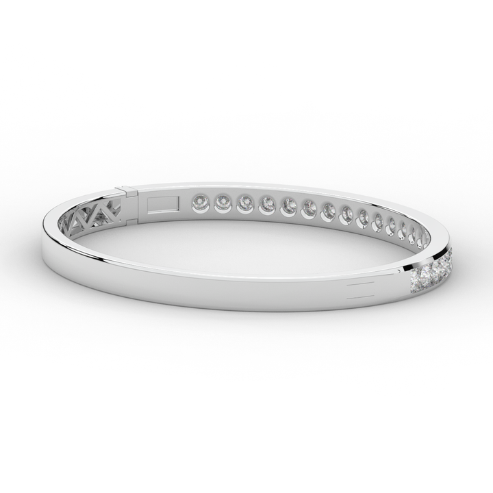 2.75CT.TW ROUND LAB CHANNEL SET DIAMOND BANGLE - Nazarelle