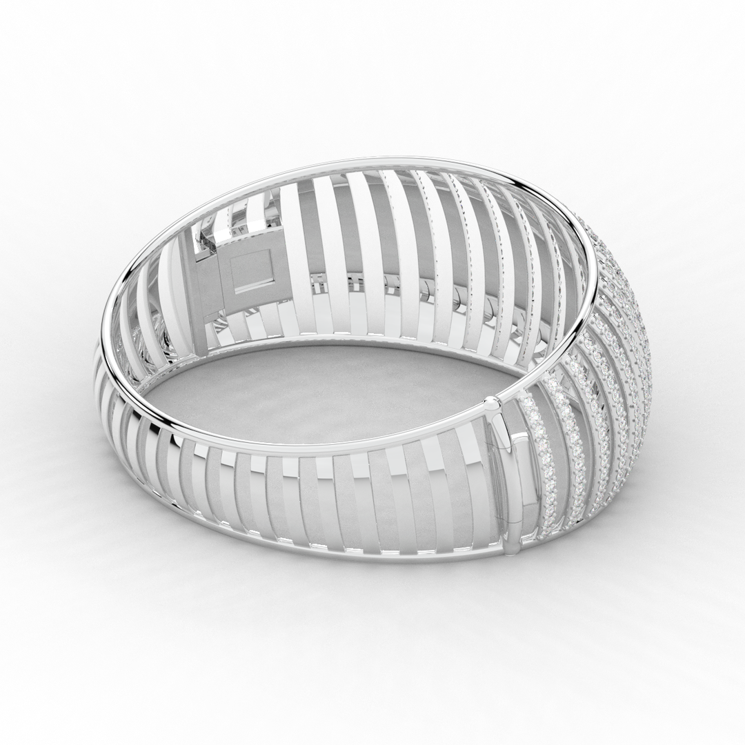 4.00CT.TW ROUND LAB DIAMOND BANGLE - Nazarelle