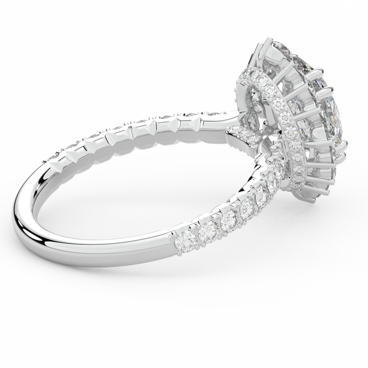 2.80CT.TW OVAL LAB DIAMOND HALO ENGAGEMENT RING - Nazarelle