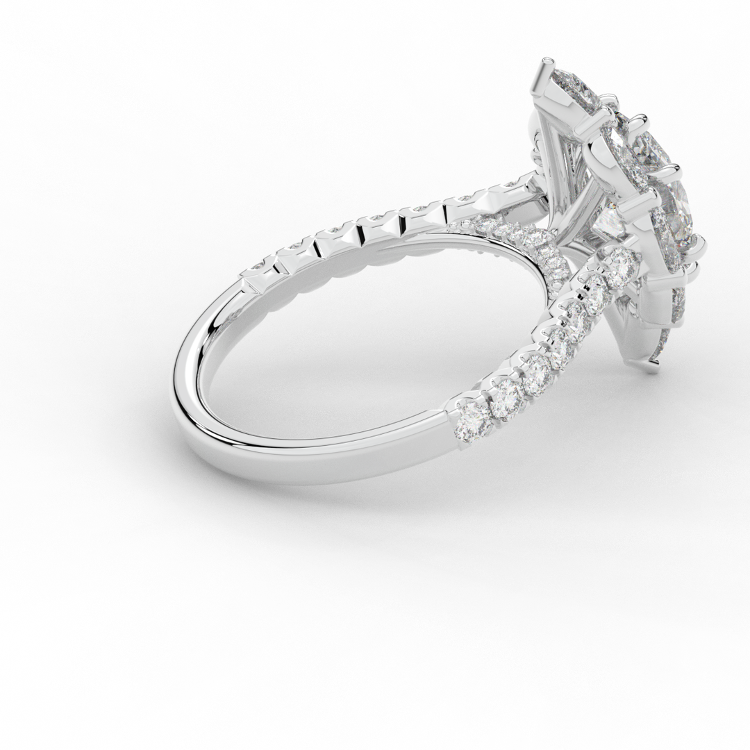 2.75CT.TW OVAL LAB DIAMOND HALO ENGAGEMENT RING - Nazarelle