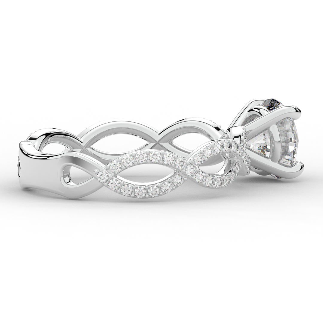 1.30CT.TW ROUND LAB DIAMOND ENGAGEMENT RING - Nazarelle