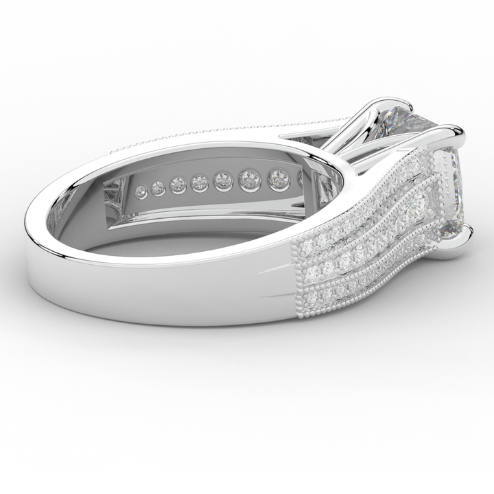 3.55CT.TW PRINCESS LAB DIAMOND ENGAGEMENT RING - Nazarelle