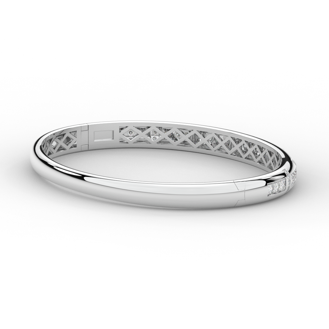 1.25CT.TW ROUND LAB DIAMOND BANGLE - Nazarelle