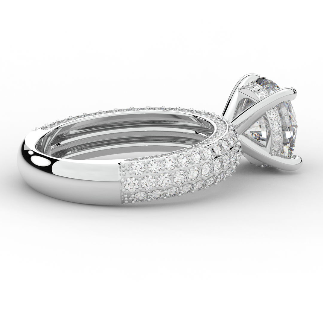 4.80CT.TW ROUND LAB DIAMOND UNDERHALO ENGAGEMENT RING - Nazarelle