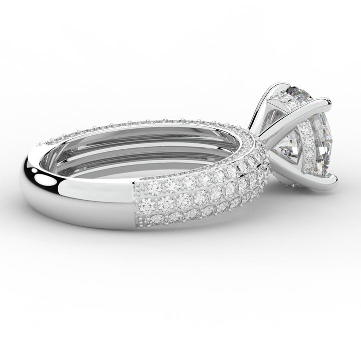 4.80CT.TW ROUND LAB DIAMOND UNDERHALO ENGAGEMENT RING - Nazarelle