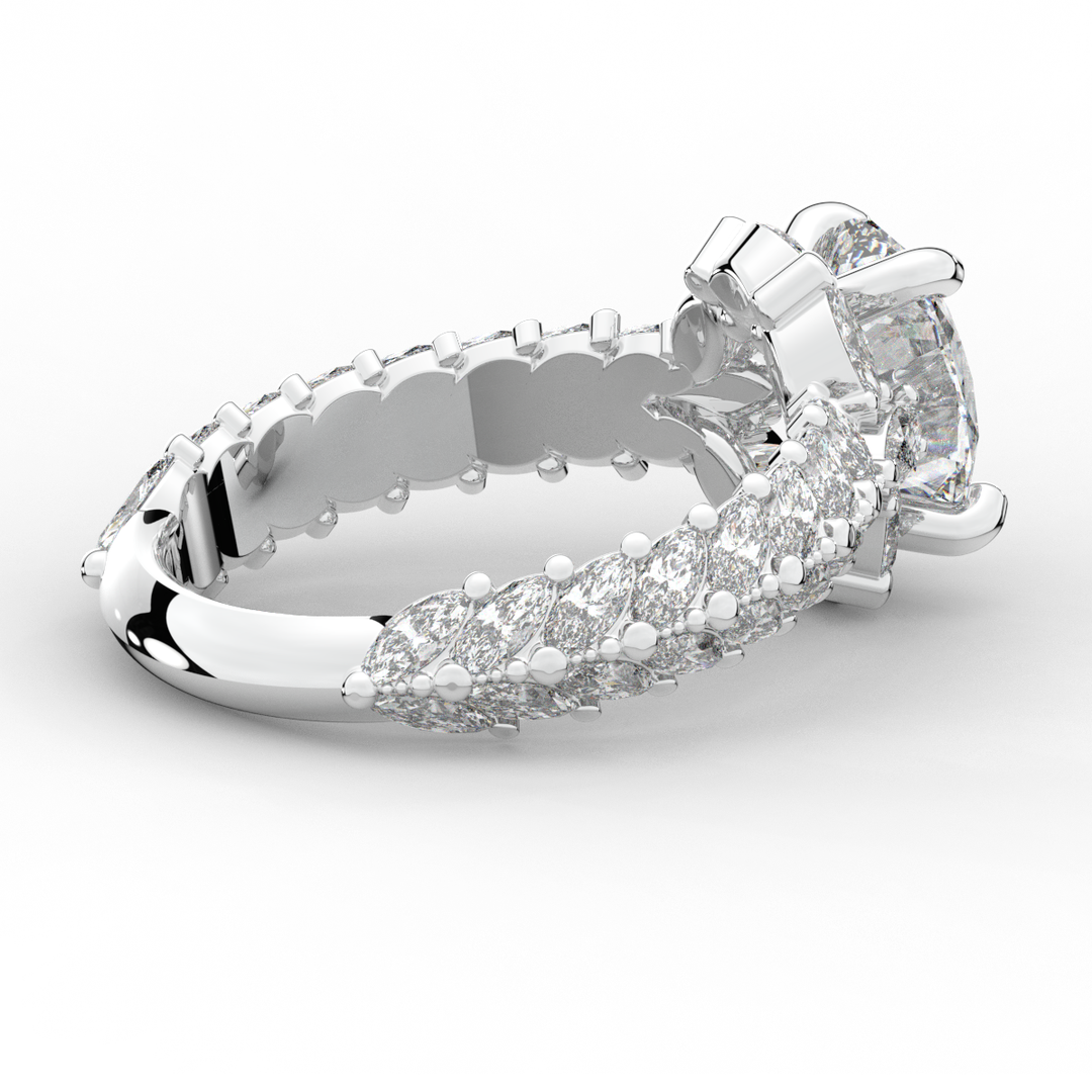 3.10CT.TW OVAL LAB DIAMOND HALO ENGAGEMENT RING - Nazarelle