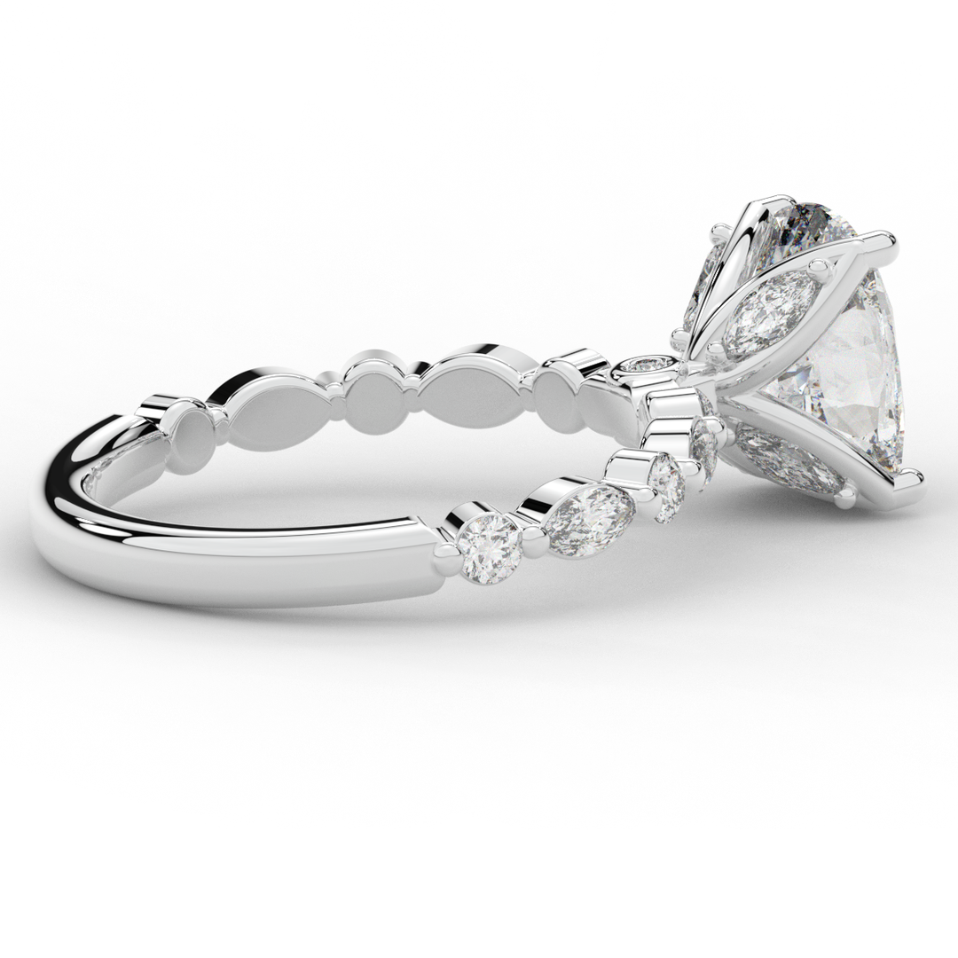 2.60CT.TW CUSHION LAB DIAMOND SOLITAIRE ENGAGEMENT RING - Nazarelle