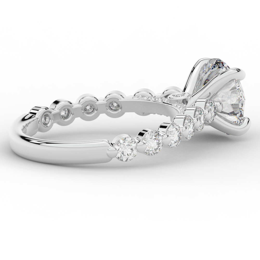 3.90CT.TW ROUND LAB DIAMOND ENGAGEMENT RING - Nazarelle