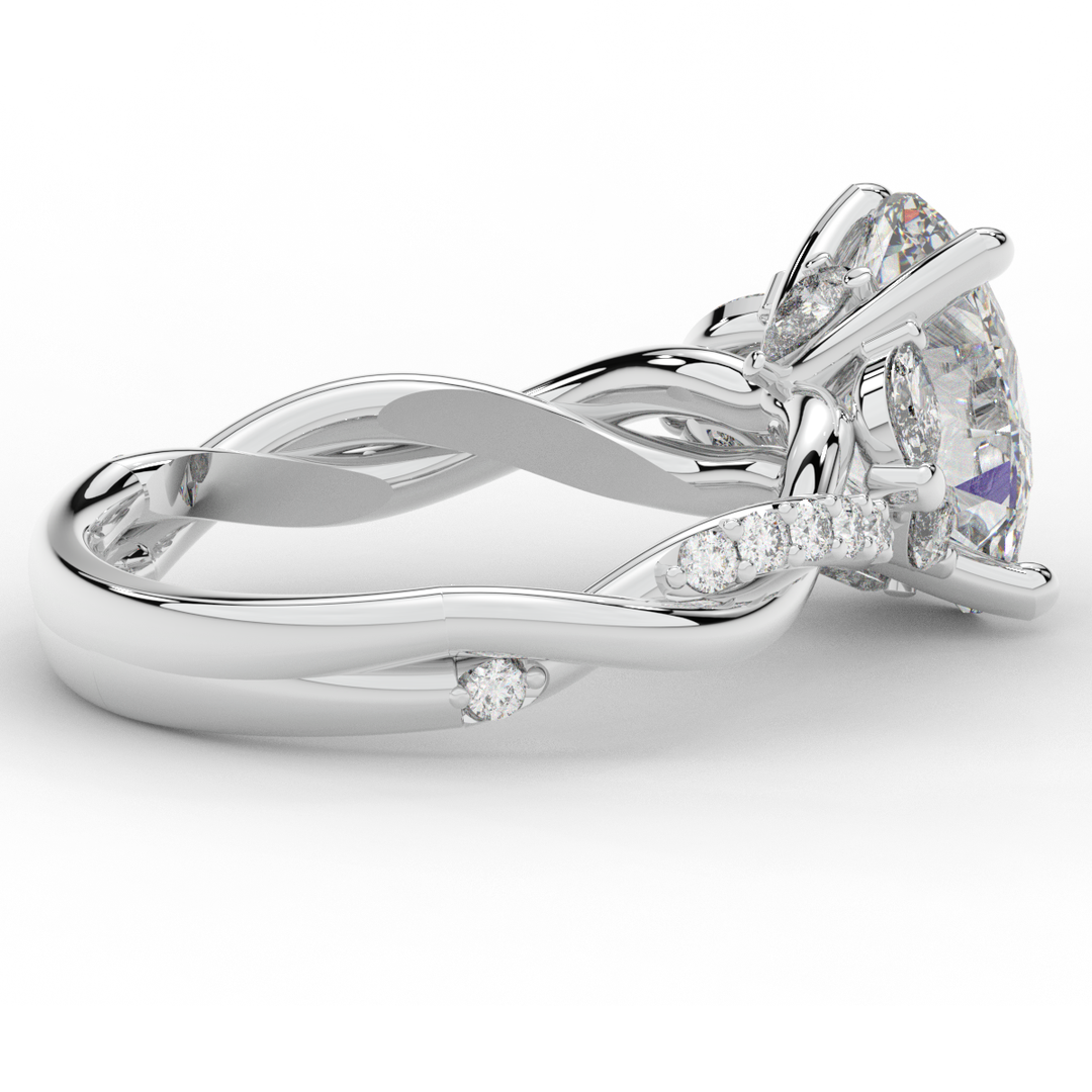 2.40CT.TW OVAL LAB DIAMOND TWIST ENGAGEMENT RING - Nazarelle