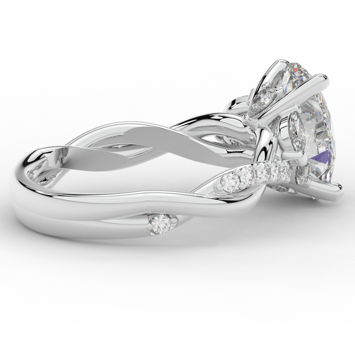 2.40CT.TW OVAL LAB DIAMOND TWIST ENGAGEMENT RING - Nazarelle