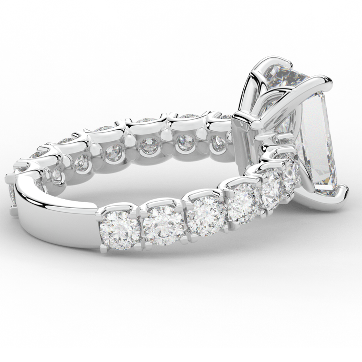 4.35CT.TW EMERALD CUT LAB DIAMOND ENGAGEMENT RING - Nazarelle
