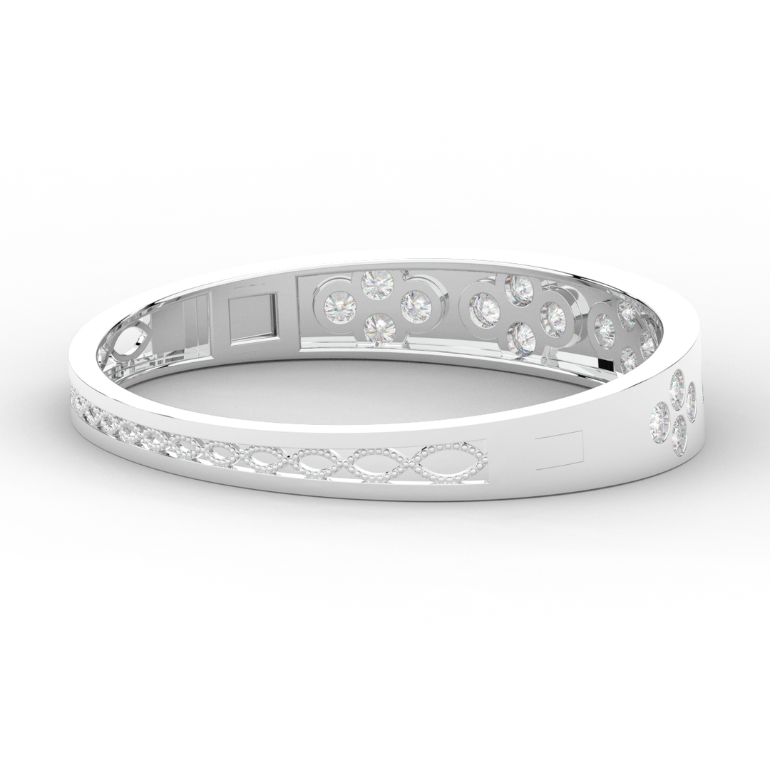 4.10CT.TW ROUND LAB DIAMOND BEZEL SET BANGLE - Nazarelle