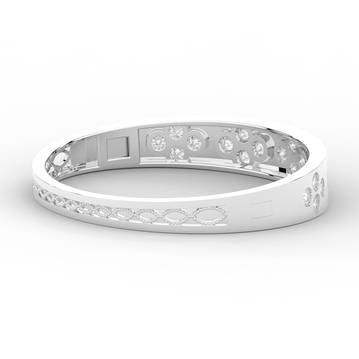 4.10CT.TW ROUND LAB DIAMOND BEZEL SET BANGLE - Nazarelle