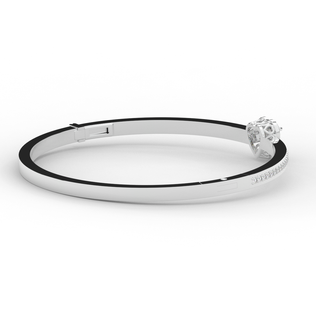 1.65CT.TW HEART AND ROUND LAB DIAMOND  BANGLE - Nazarelle