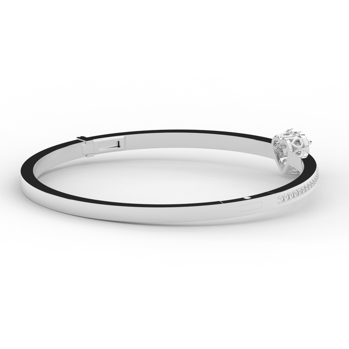 1.65CT.TW HEART AND ROUND LAB DIAMOND  BANGLE - Nazarelle