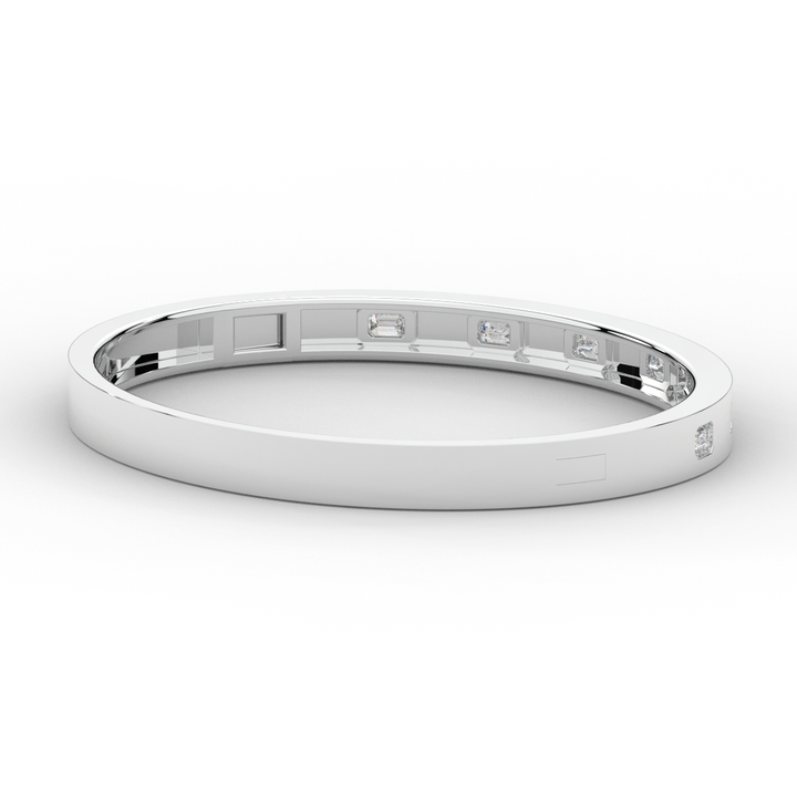 1.25CT.TW ROUND LAB DIAMOND BEZEL SET BANGLE - Nazarelle