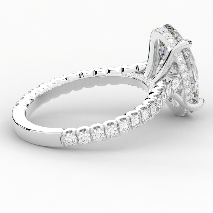 4.70CT.TW OVAL LAB DIAMOND UNDERHALO SOLITAIRE ENGAGEMENT RING - Nazarelle