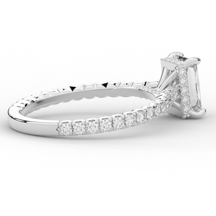 2.10CT.TW RADIANT LAB DIAMOND UNDERHALO SOLITAIRE ENGAGEMENT RING - Nazarelle