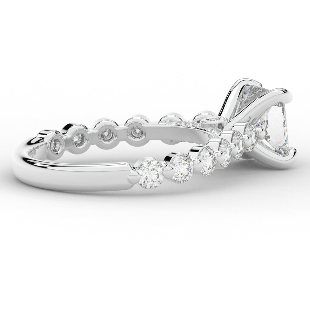 3.90CT.TW PRINCESS LAB DIAMOND ENGAGEMENT RING - Nazarelle