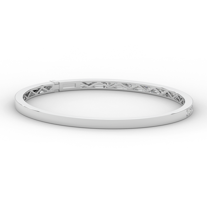 0.90CT.TW ROUND LAB DIAMOND BANGLE - Nazarelle