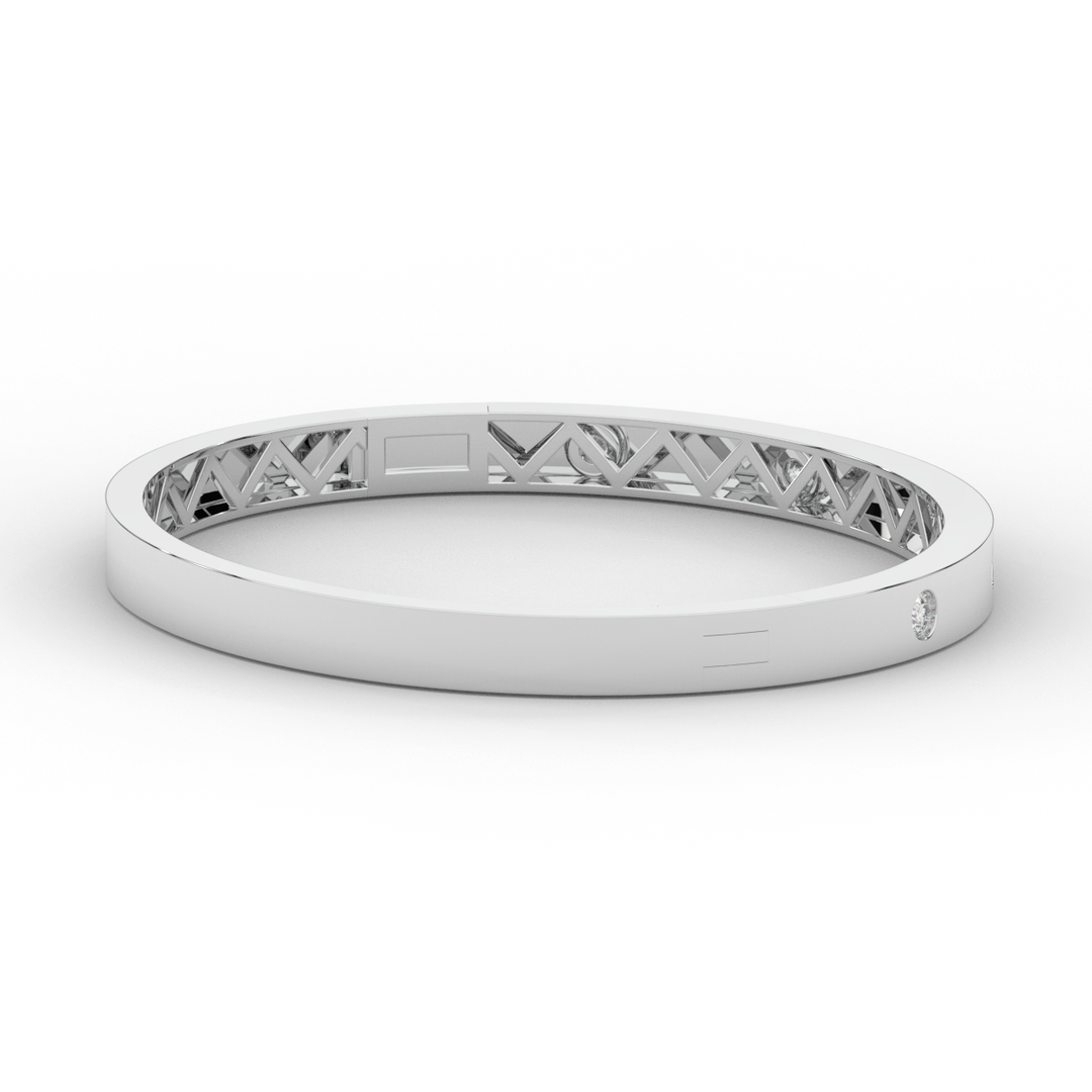 0.50CT.TW ROUND LAB DIAMOND BEZEL SET BANGLE - Nazarelle