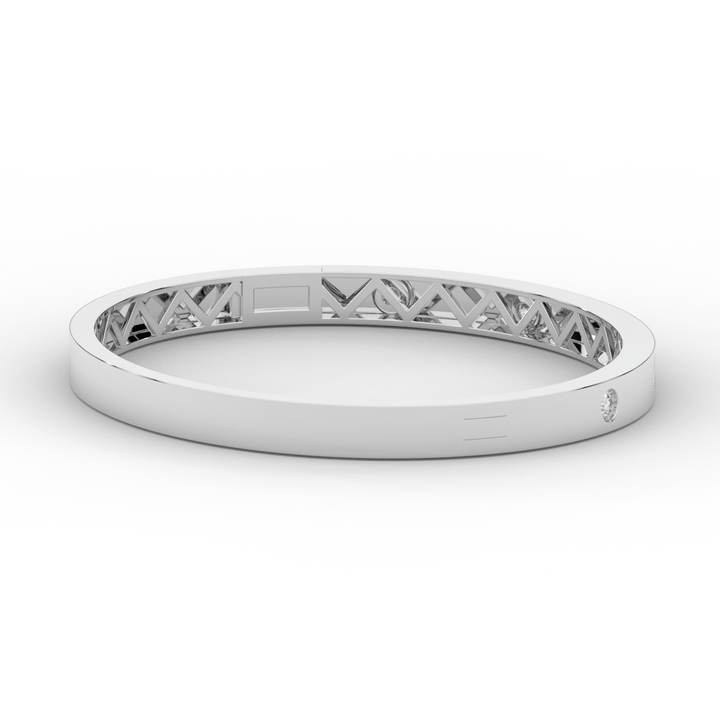 0.50CT.TW ROUND LAB DIAMOND BEZEL SET BANGLE - Nazarelle