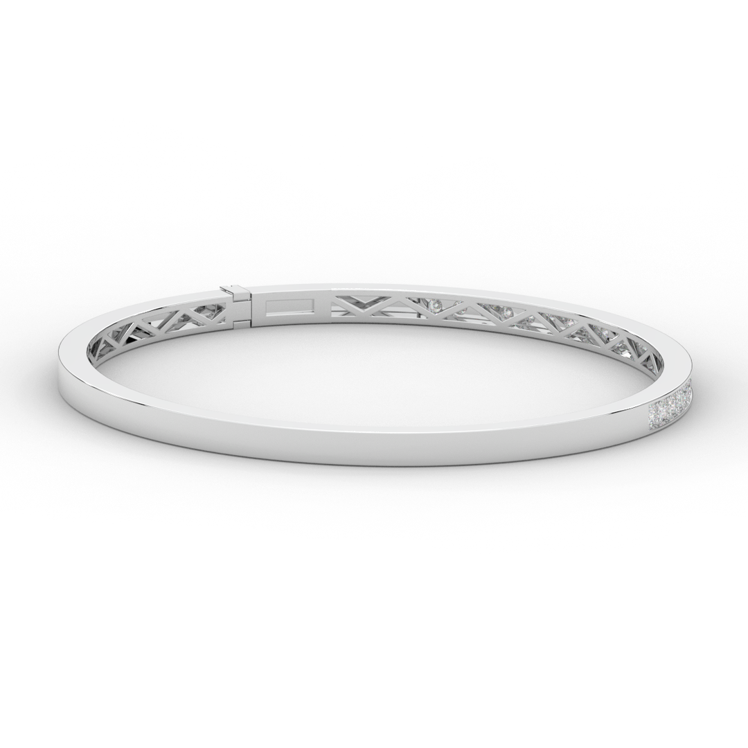 0.90CT.TW ROUND LAB DIAMOND BANGLE - Nazarelle