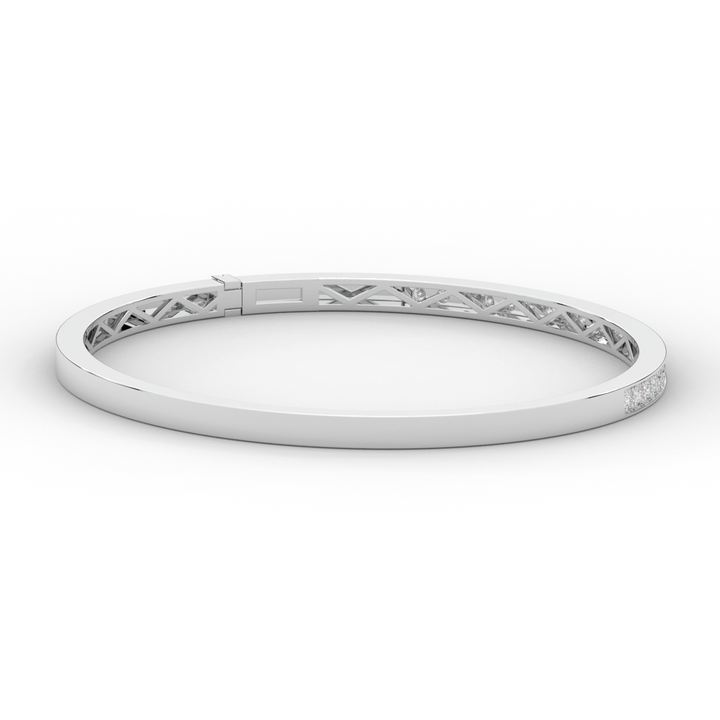 0.90CT.TW ROUND LAB DIAMOND BANGLE - Nazarelle