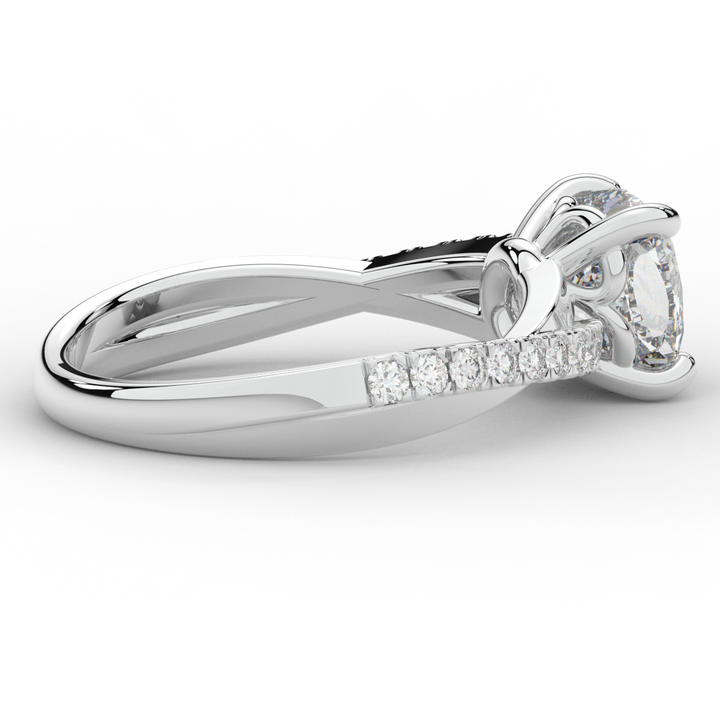 2.20CT.TW CUSHION LAB DIAMOND TWISTBAND ENGAGEMENT RING - Nazarelle