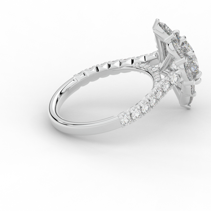2.75CT.TW OVAL LAB DIAMOND HALO ENGAGEMENT RING - Nazarelle