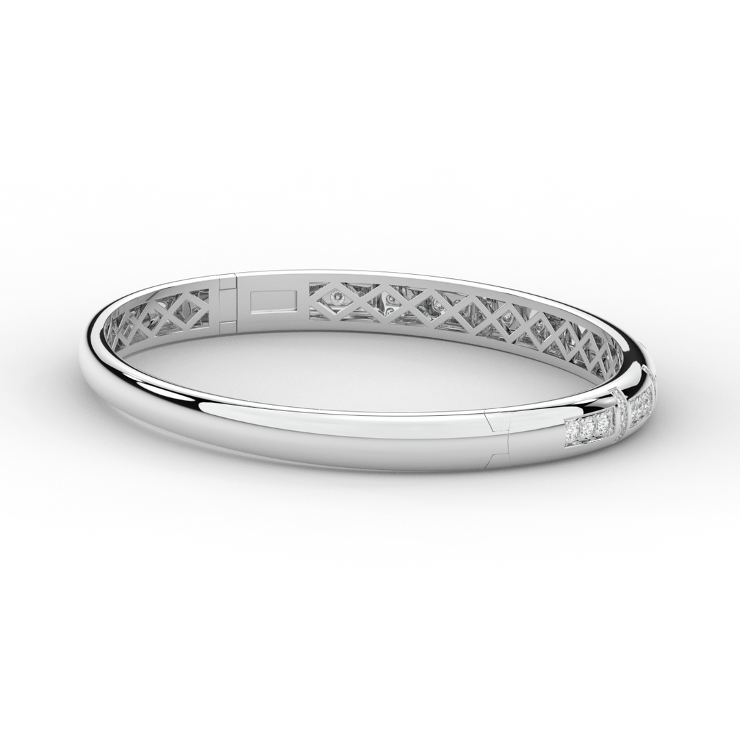 1.25CT.TW ROUND LAB DIAMOND BANGLE - Nazarelle
