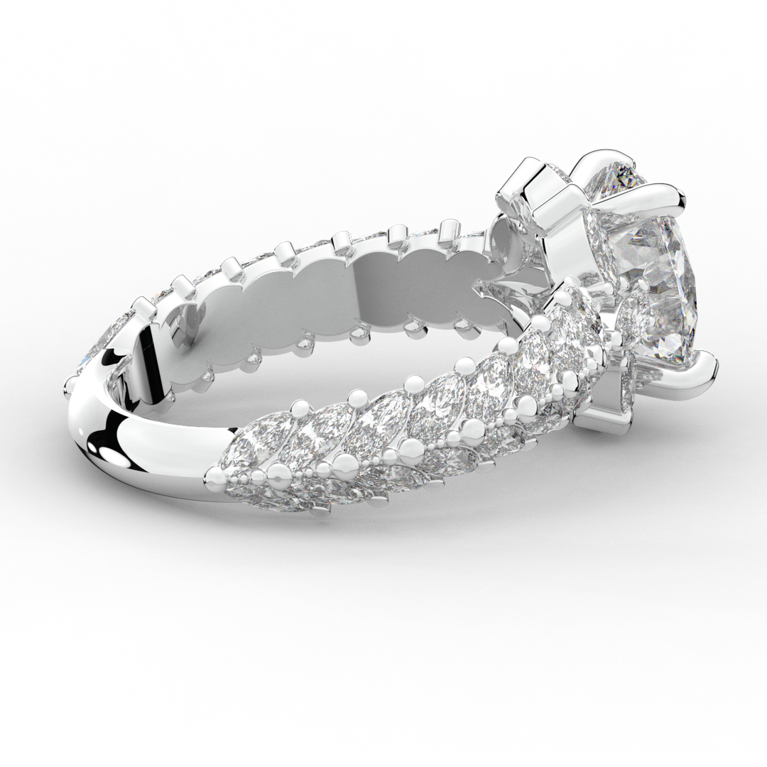 3.10CT.TW OVAL LAB DIAMOND HALO ENGAGEMENT RING - Nazarelle