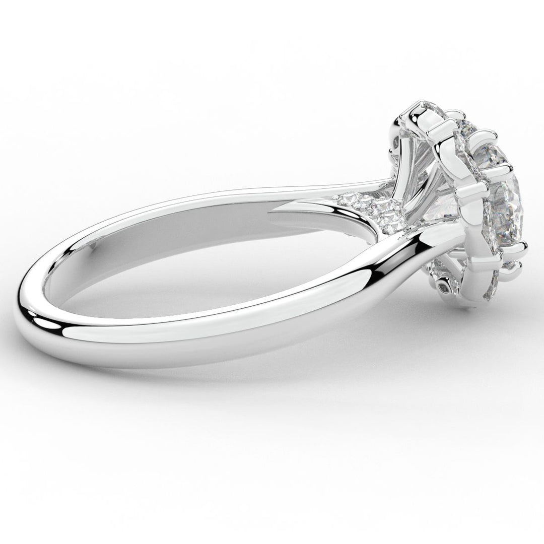 2.40CT.TW ROUND LAB DIAMOND HALO ENGAGEMENT RING - Nazarelle